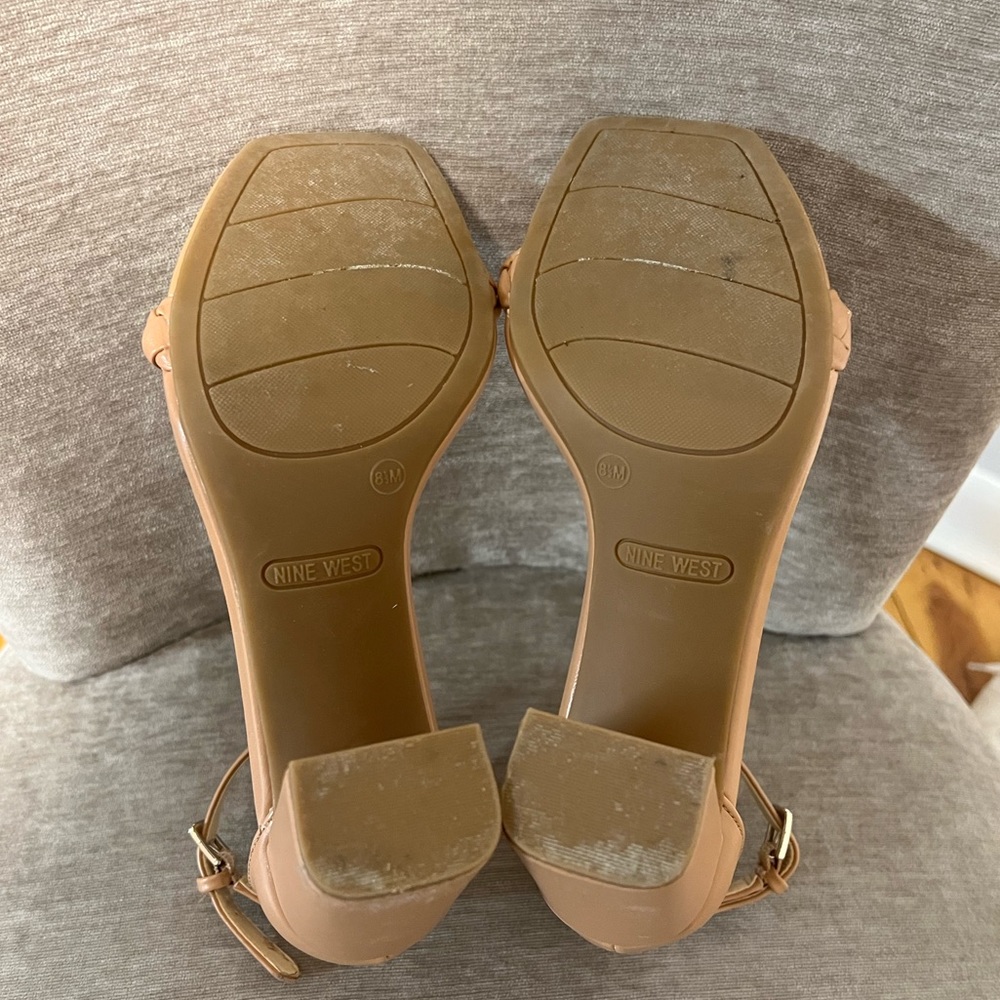 Nine West Block Heels With Square Toe- Shade: Nude - image 3